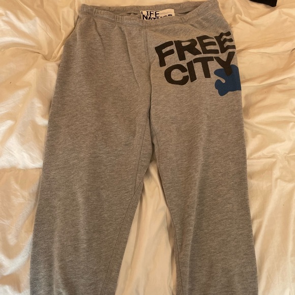 freecity Other Worn Twice Grey Free City Sweatpants With Blue Bird
